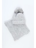 Women\'s winter set with an openwork pattern, light gray C42 - Online store - Boutique